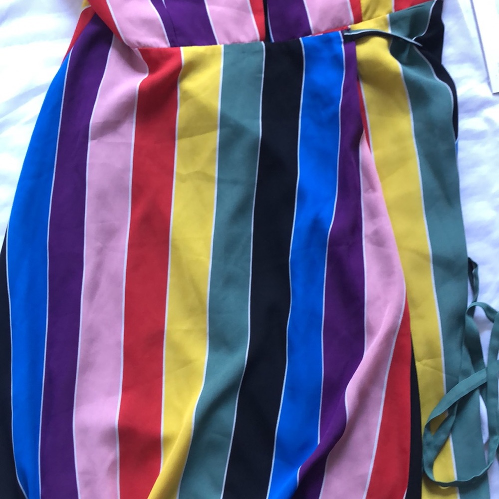 AQUA Rainbow Striped Maxi Wrap Dress size XS - Picture 8 of 10